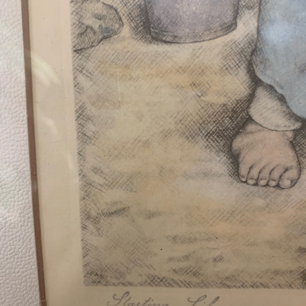 Japanese Block Print Framed UnderGlass “Starting Life” by Willy Seiler 1903 - Picture 6 of 6